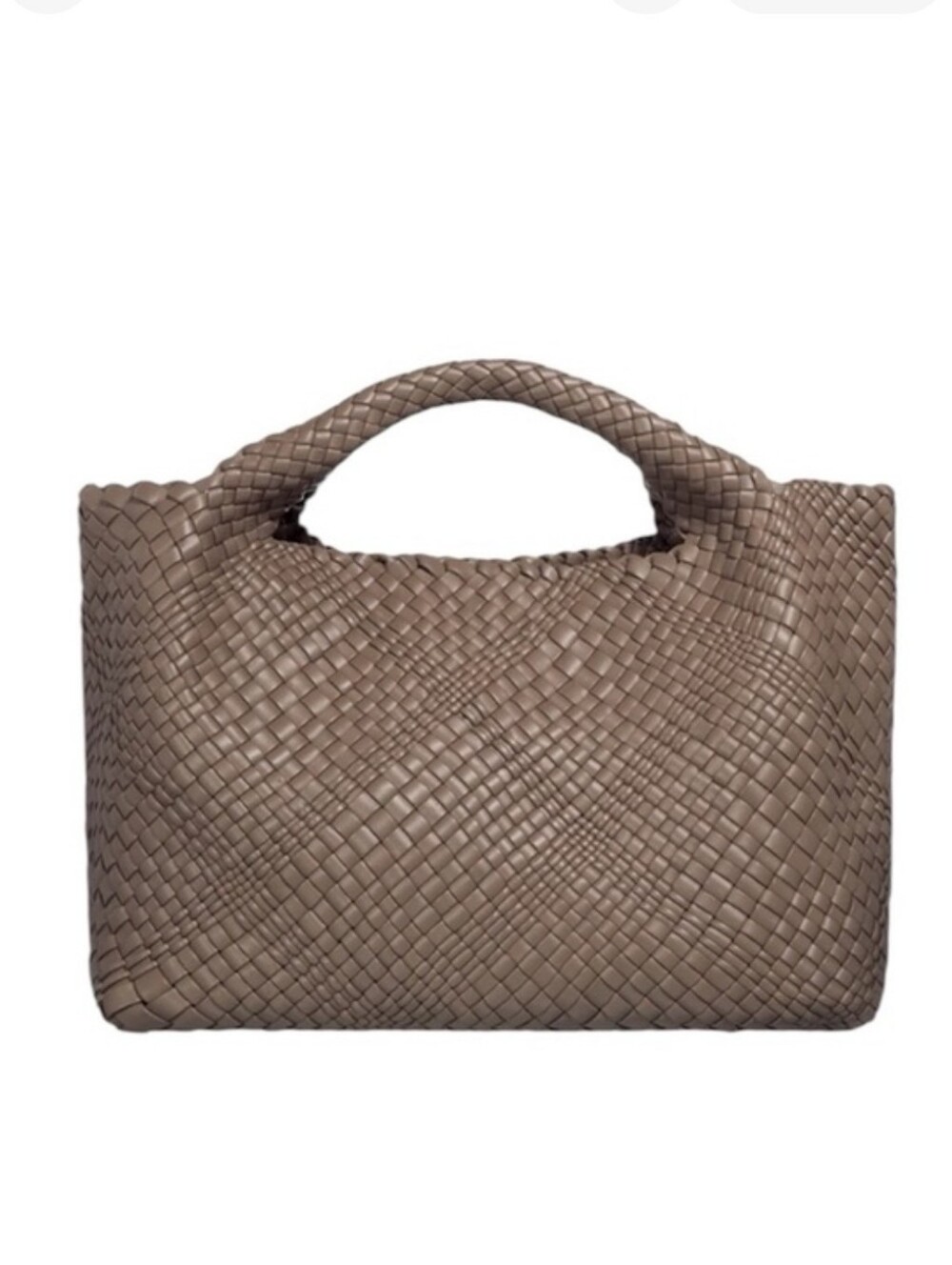 Falor F7349 Leather Woven Bag Taupe